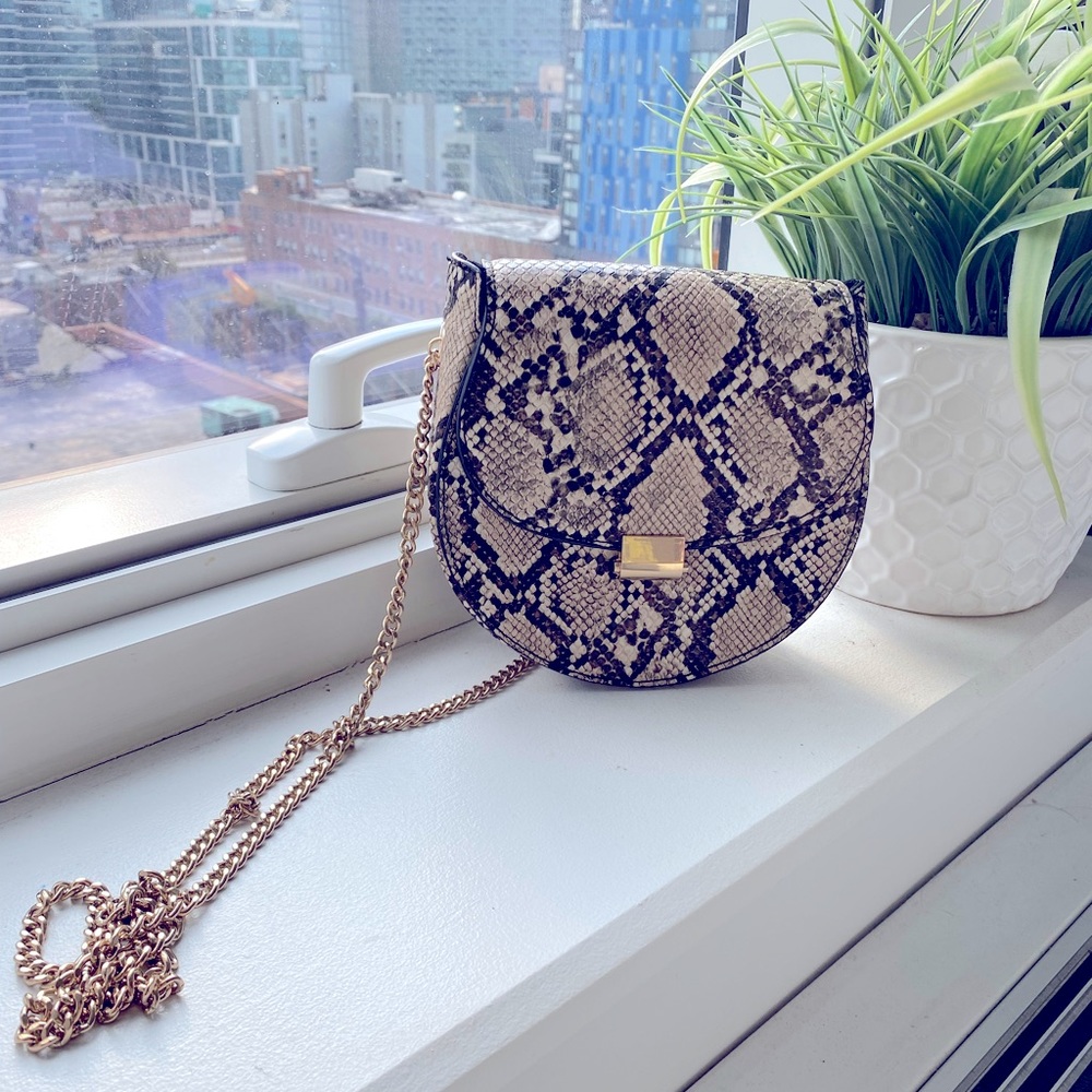 Mango Snake print crossbody bag